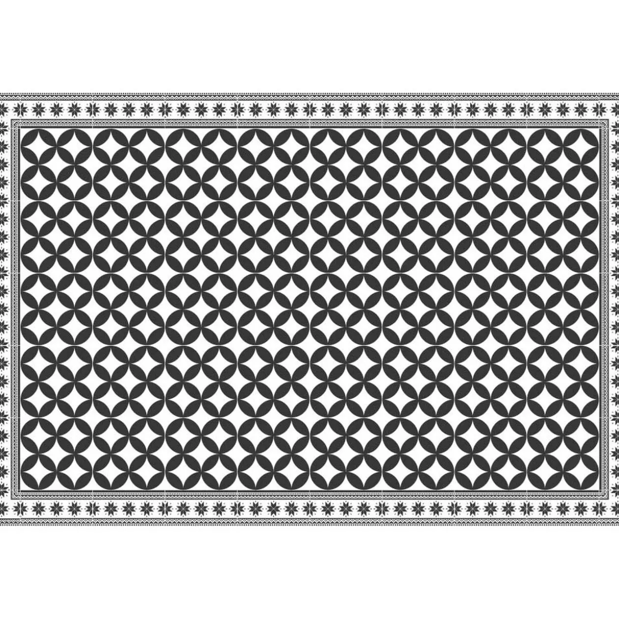 Tapis rectangulaire vinyle motif carreau de ciment 150 x 100 cm