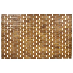 Tapis salle de bain 100% bambou marron 72x45cm