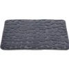 Tapis salle de bain à mémoire de forme effet galet gris