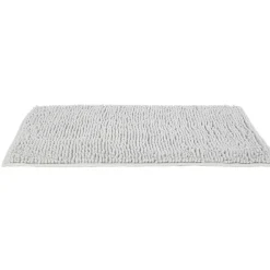 Tapis salle de bain antidérapant chenille gris