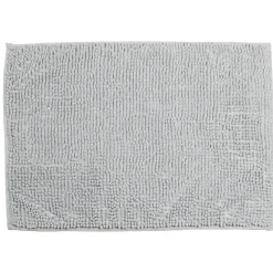 Tapis salle de bain antidérapant chenille gris
