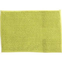 Tapis salle de bain chenille uni vert anis