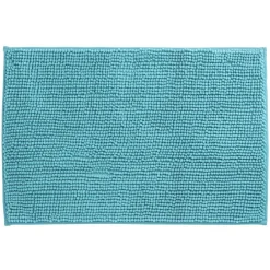 Tapis salle de bain chenille uni bleu