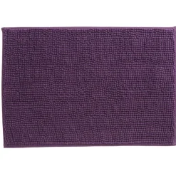 Tapis salle de bain chenille uni violet