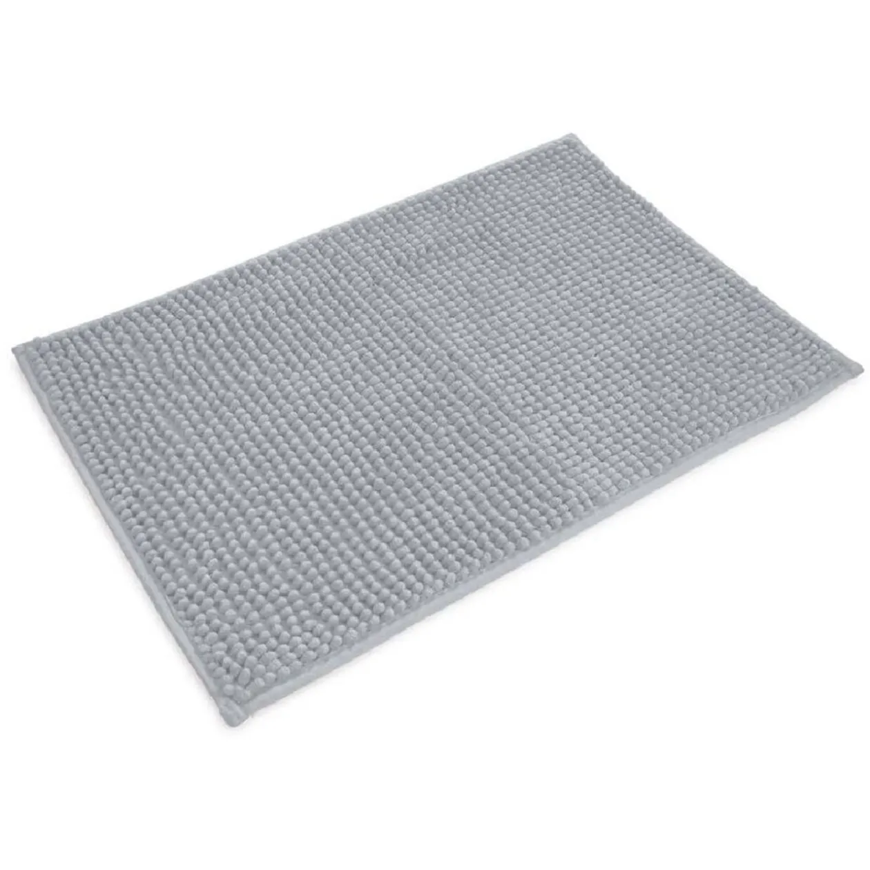 Tapis salle de bain chenille 75x45 cm uni gris clair