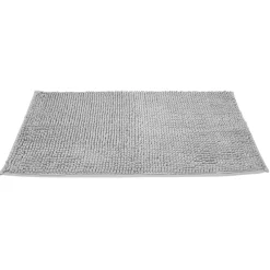 Tapis salle de bain chenille 75x45 cm uni gris clair