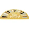 Tapis salle de bain demi lune jaune Be Happy microfibre 50x70cm
