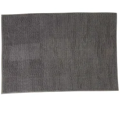 Tapis salle de bain gris chenille
