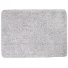 Tapis salle de bain rectangulaire gris et blanc