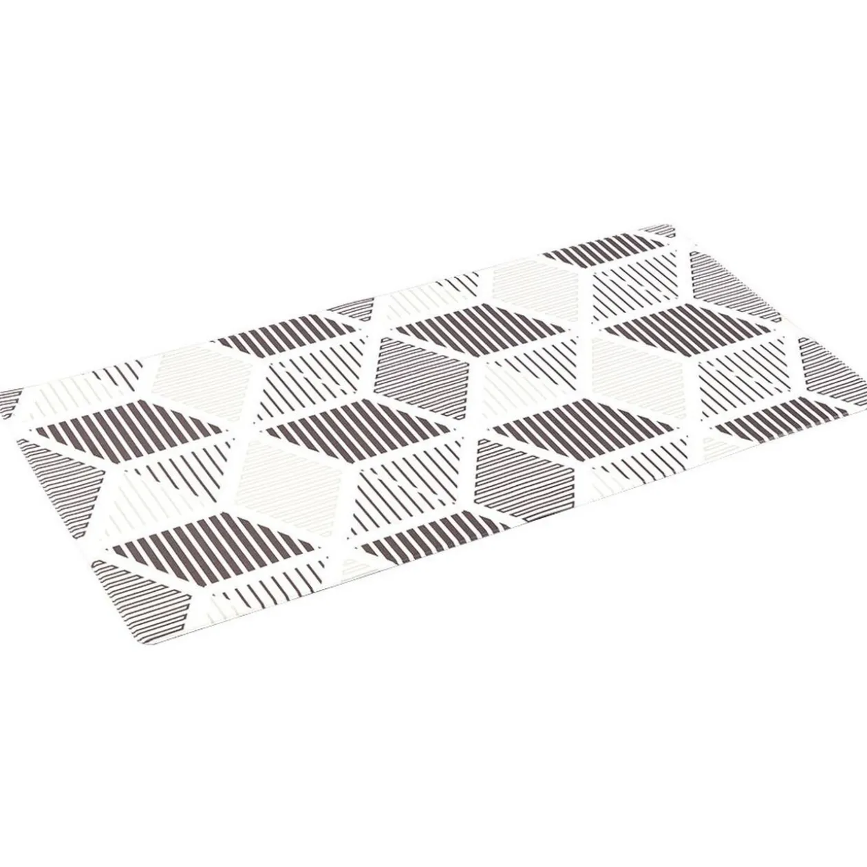 Tapis vinyle confort imprimé noir et blanc 100x50cm