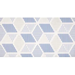 Tapis vinyle confort imprimé bleu et blanc 100x50cm