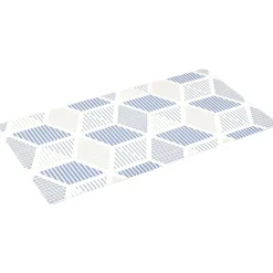 Tapis vinyle confort imprimé bleu et blanc 100x50cm