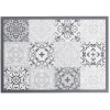 Tapis vinyle imprimé carreau de ciment gris L.70 cm
