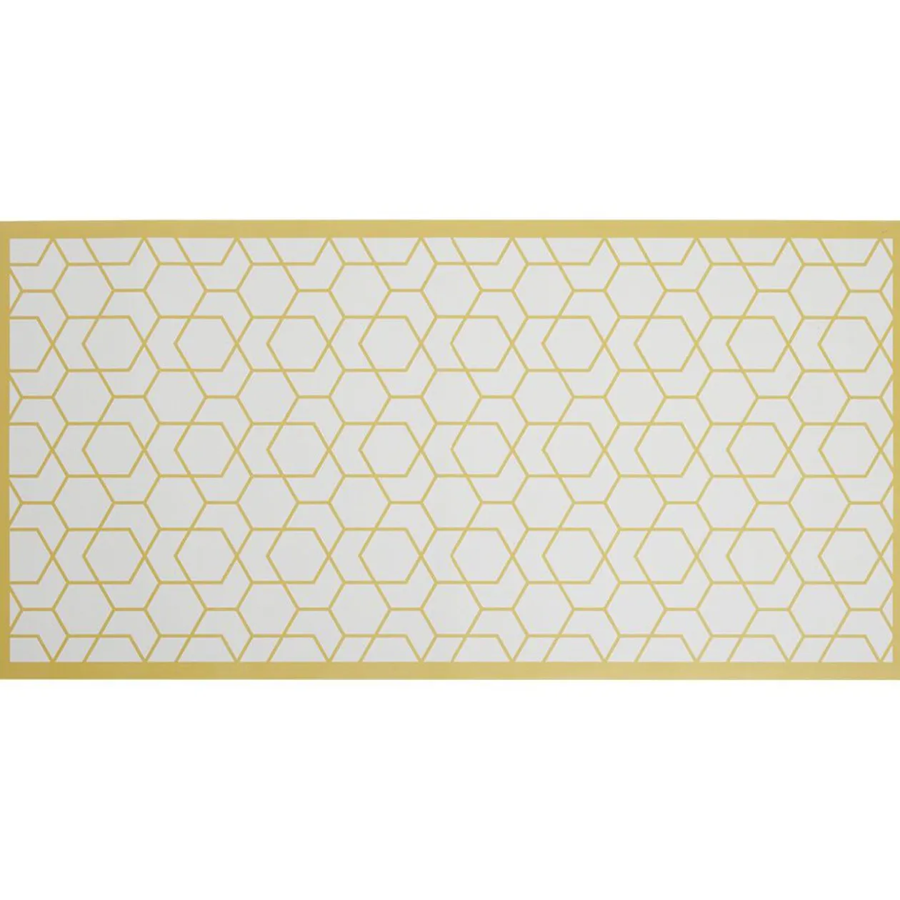 Tapis vinyle imprimé graphique jaune L.99 cm