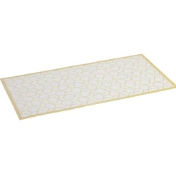 Tapis vinyle imprimé graphique jaune L.99 cm