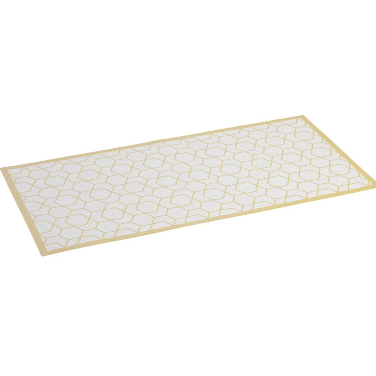 Tapis vinyle imprimé graphique jaune L.99 cm