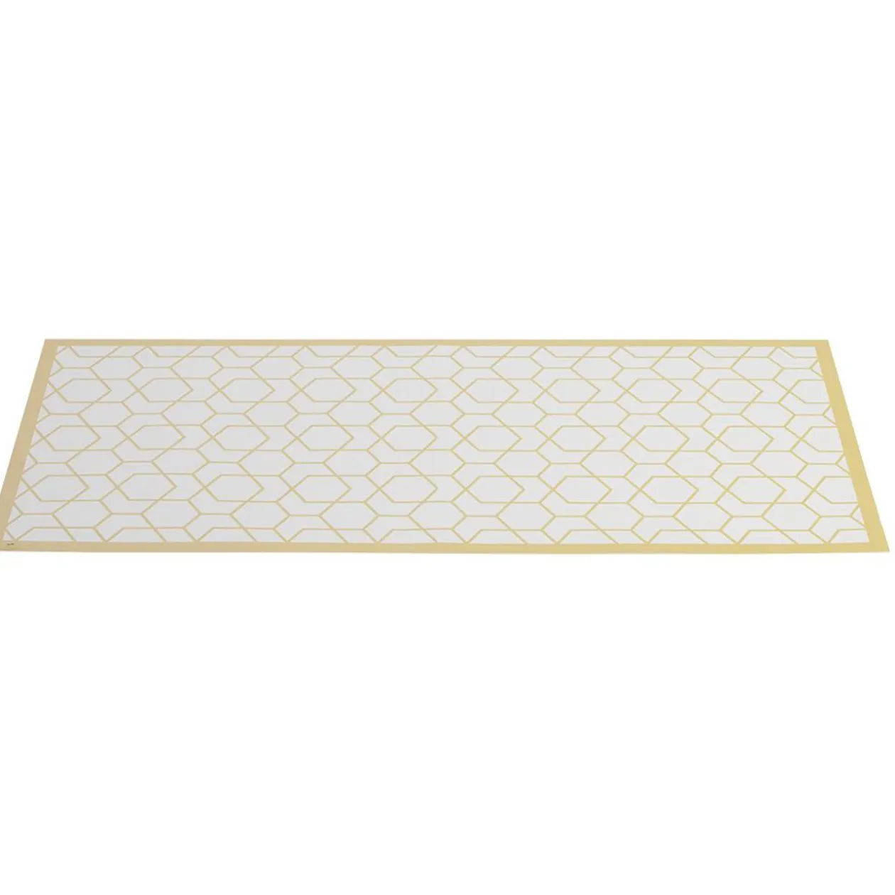 Tapis vinyle imprimé graphique jaune L.99 cm