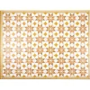 Tapis vinyle motif carreau de ciment jaune et blanc 72x95cm