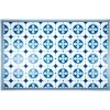 Tapis vinyle motif carreau de ciment bleu et blanc 97x147cm