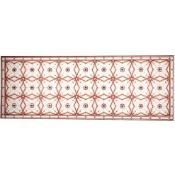 Tapis vinyle motif carreau de ciment rouge et beige 45x95cm