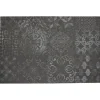 Tapis vinyle noir motif carreau de ciment gris