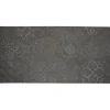 Tapis vinyle noir motif carreau de ciment gris