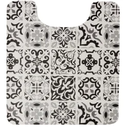 Tapis WC pvc design carreau de ciment gris