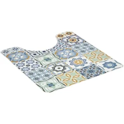 Tapis WC vinyle motif carreau de ciment