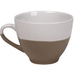 Tasse à café bicolore taupe et blanc