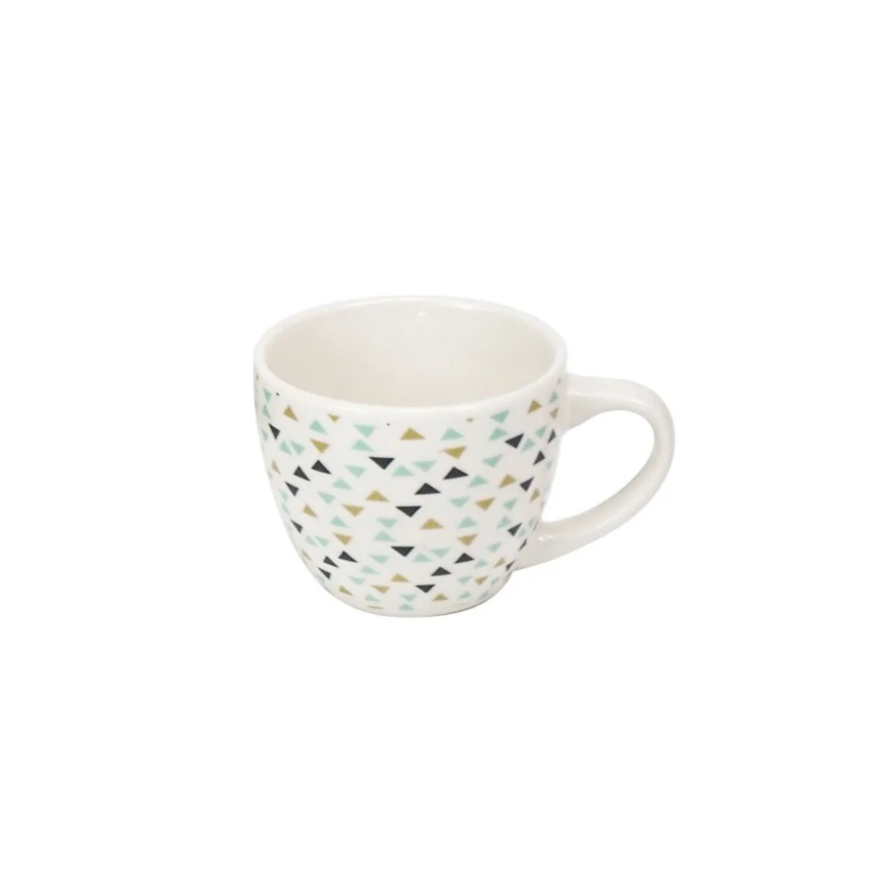 Tasse à expresso porcelaine motif triangle multicolore 9 cl
