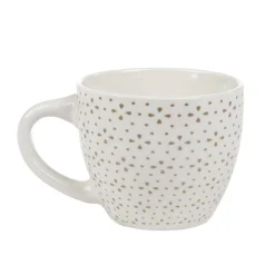 Tasse à expresso porcelaine blanc à motif fleur taupe 9 cl
