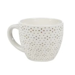 Tasse à expresso porcelaine blanc à motif fleur taupe 9 cl