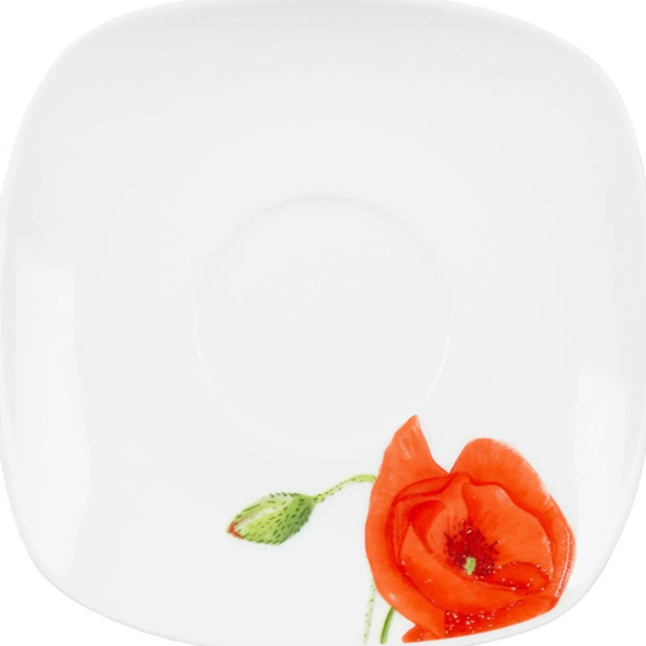 Tasse et sous tasse design coquelicot