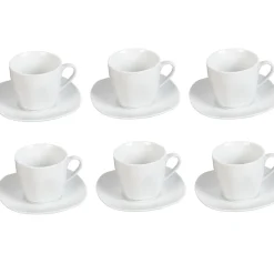 Tasse et sous tasse porcelaine blanc x6