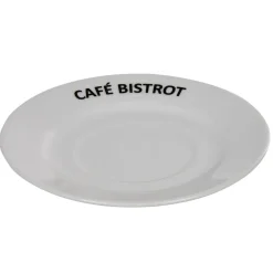 Tasse expresso et sous tasse café bistrot blanc x 4
