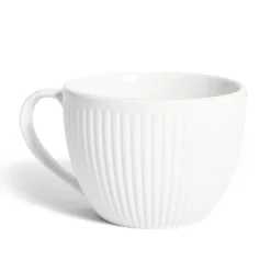 Tasse porcelaine 42cl strie embossée blanche