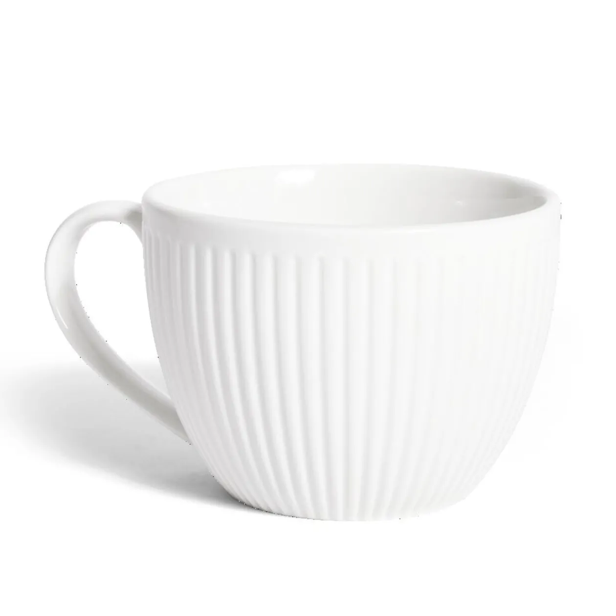 Tasse porcelaine 42cl strie embossée blanche