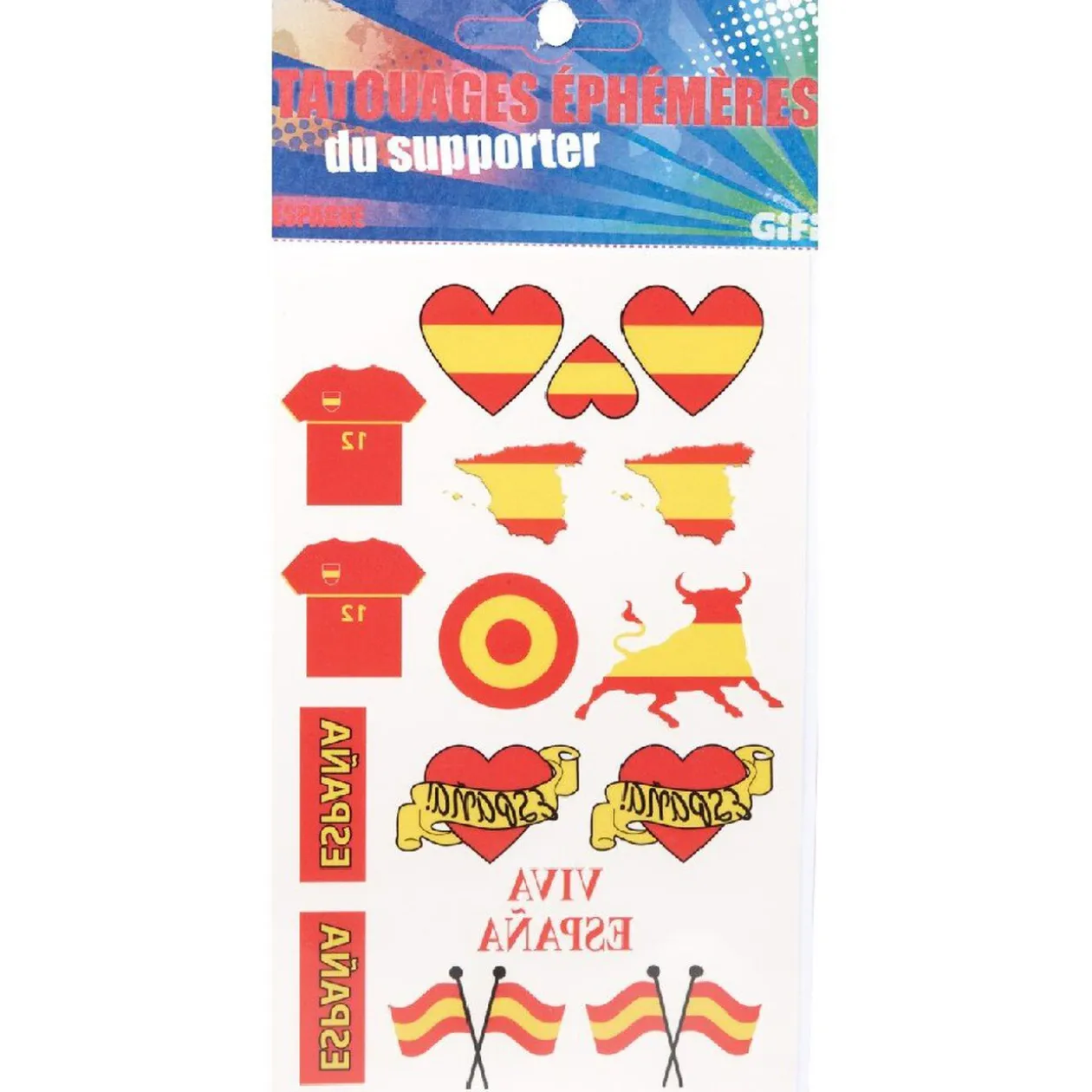 Tatoo éphémère pour supporter Espagne