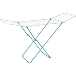 Étendoir à linge horizontal turquoise et blanc 18 m d'étendage