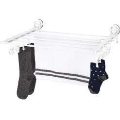 Étendoir mural séchoir à linge avec fixation à ventouse