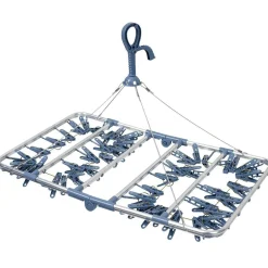 Étendoir séchoir à linge aluminium noir 46 pinces