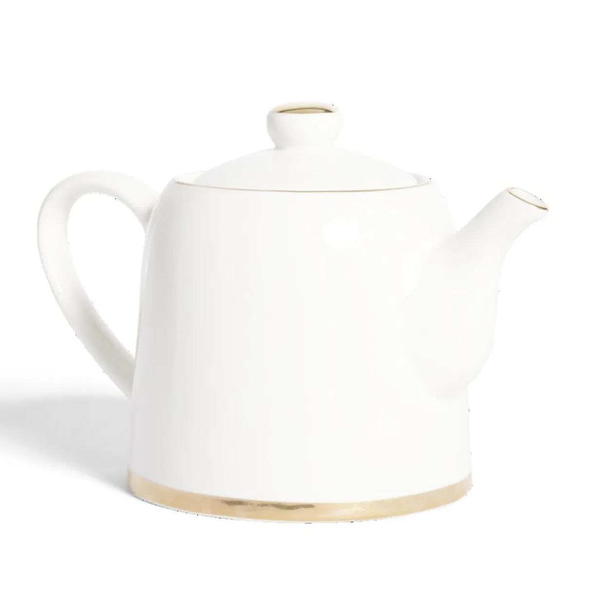 Théière 1L faïence blanc et doré Ø12xH15xm
