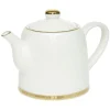 Théière 800ml blanche et dorée 20x12x15cm
