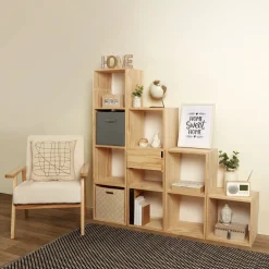 Tiroir Box Cube pin naturel