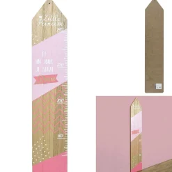 Toise bois fille Little Princesse blanc et rose 70 à 140cm