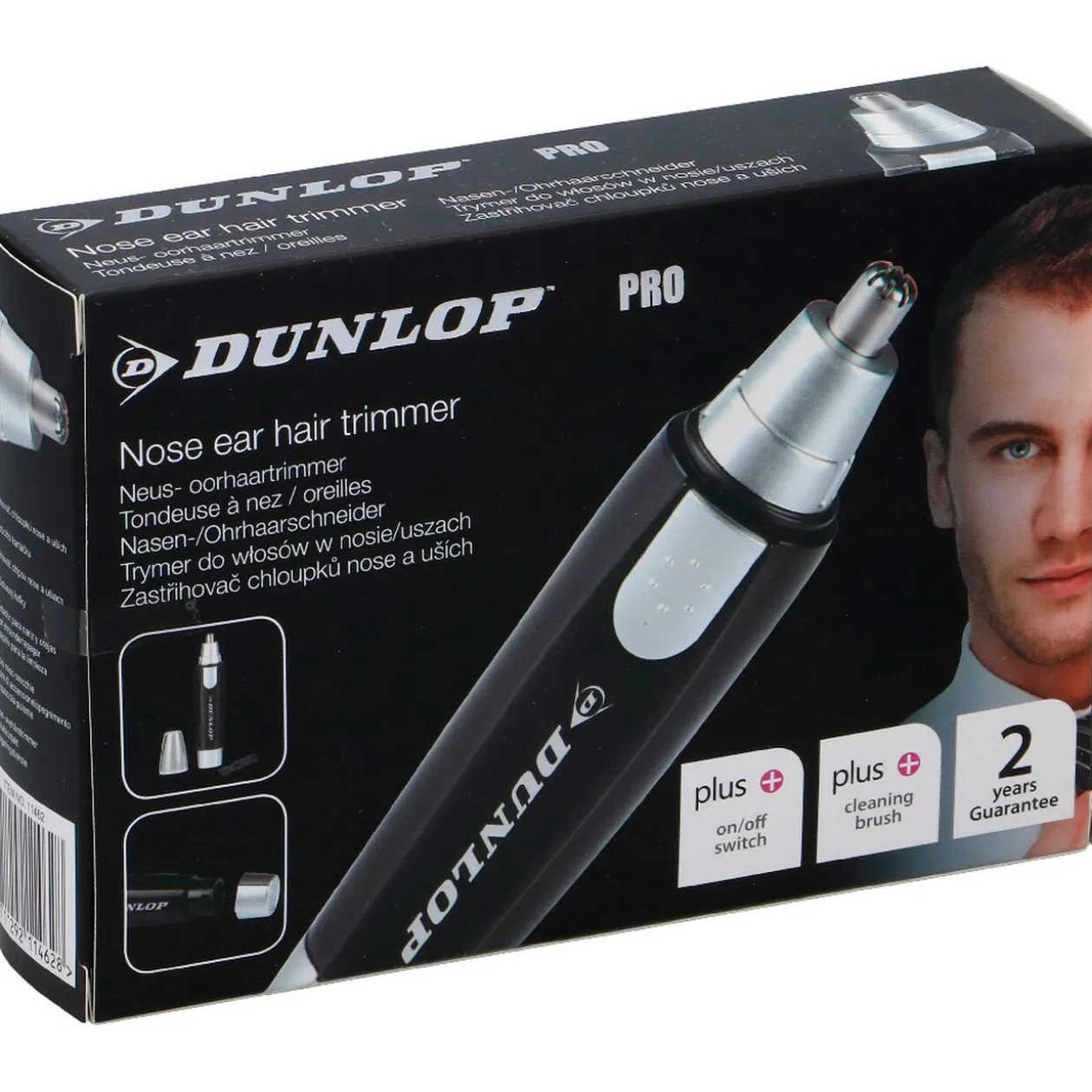 Tondeuse nez et oreilles Dunlop Pro grise et noire