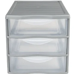 Tour 3 tiroirs A4 gris