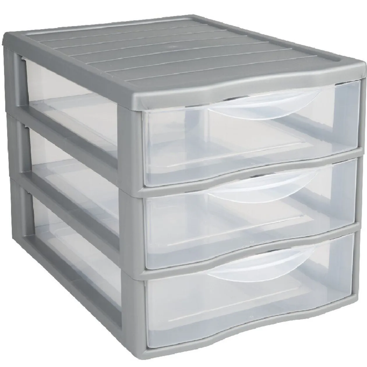 Tour 3 tiroirs A4 gris