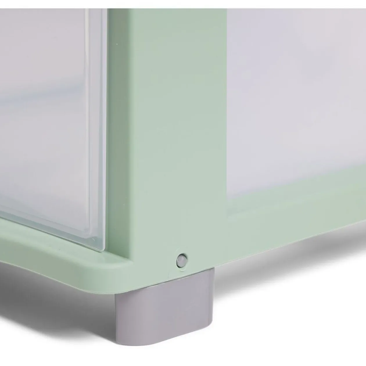 Tour de rangement à 4 tiroirs plastique vert 27x37x82,7cm