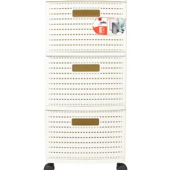 Tour de rangement 3 tiroirs blanc